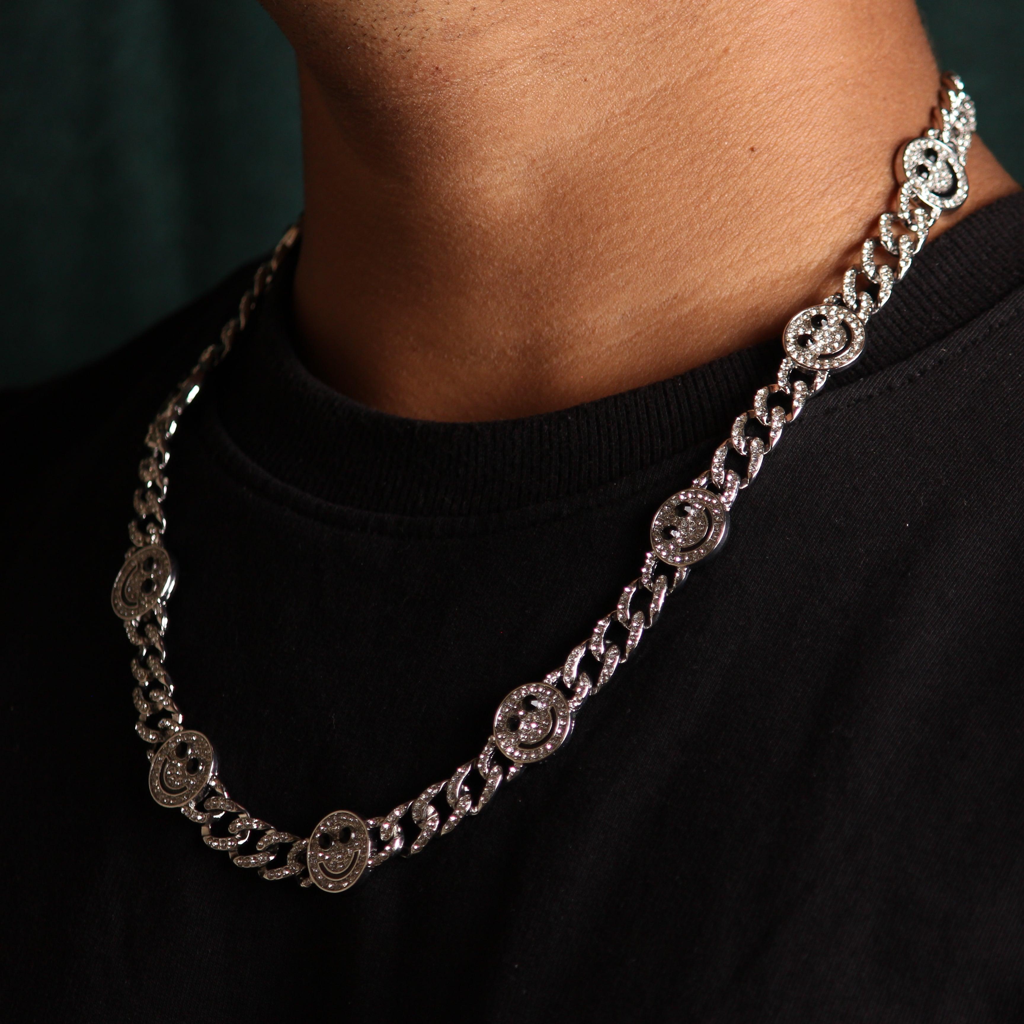 Smiley Cuban Silver Chain - Local Pitara