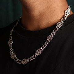 Smiley Cuban Silver Chain - Local Pitara