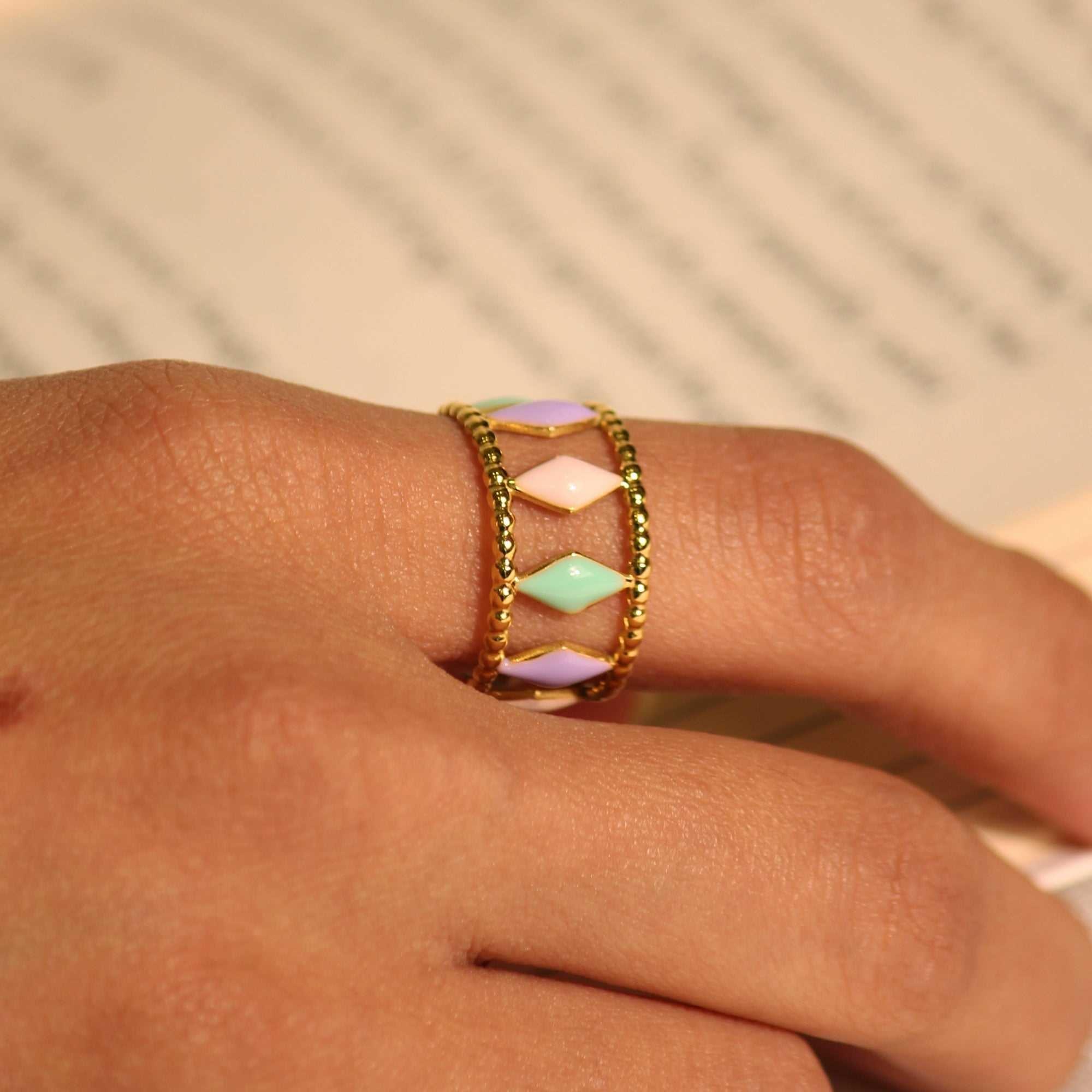 Spiked Colour Band Ring - Local Pitara